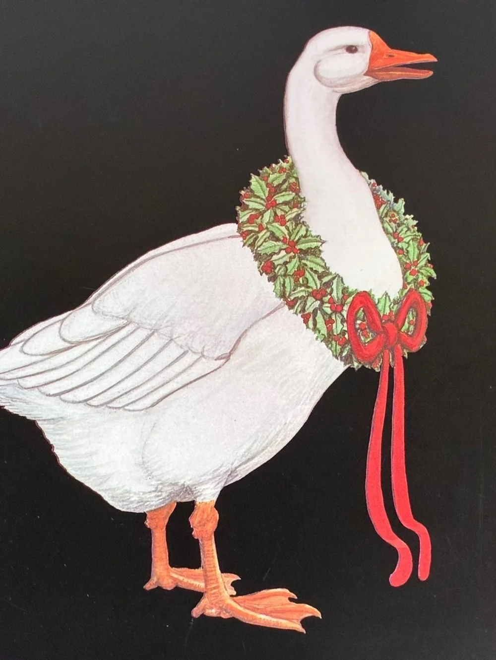 Vintage Pimpernel Black with festive goose Placements (4)